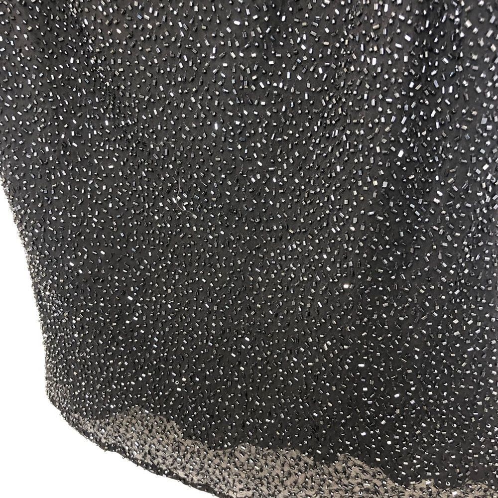 Scala 100% silk black beaded tank top size medium - Picture 6 of 12